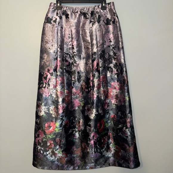 EUC Soft Surrounding Astor Metallic Jacquard Floral Maxi Skirt Size Small - Picture 7 of 8
